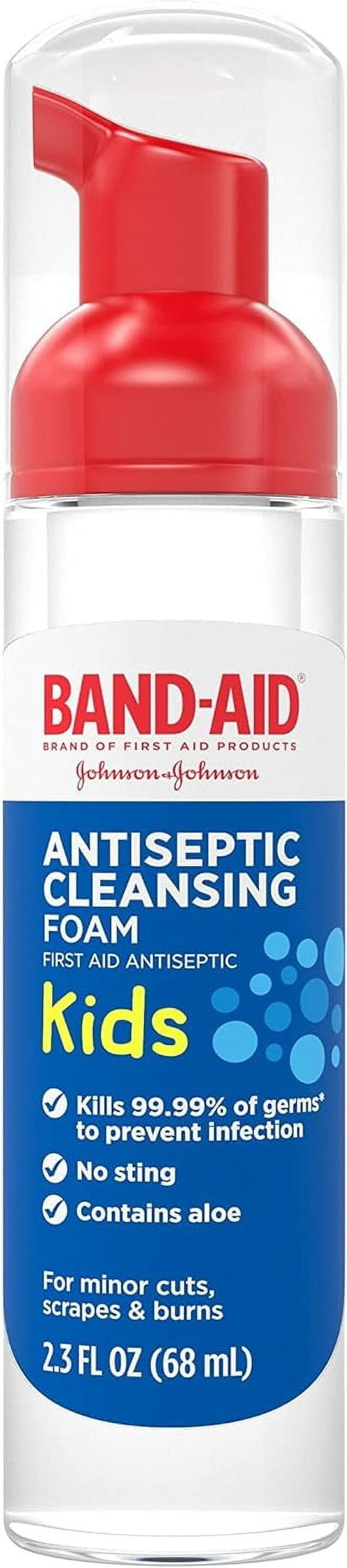 (4 Pack)  First Aid Antiseptic Cleansing Foam for Kids, 2.3 Fl. Oz - Home Clinic Supply